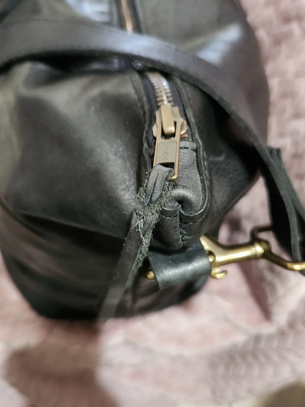 Monogram Black Leather Travel Duffel Bag
